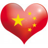 coeur Chinois - 11,5x10 cm - Autocollant(sticker)