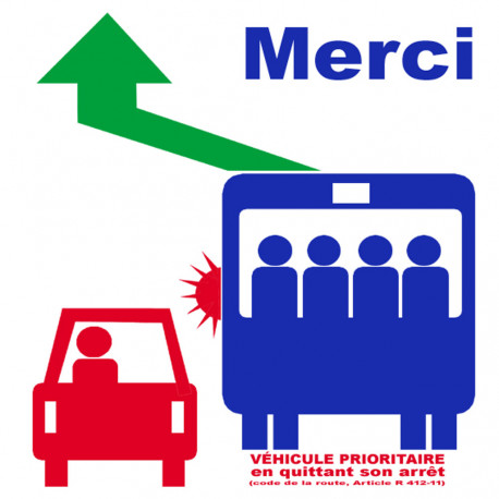 véhicule prioritaire carré - 20x20 cm - Autocollant(sticker)