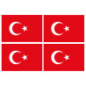 Drapeau Turquie - 4 stickers - 9.5 x 6.3 cm - Autocollant(sticker)