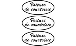 voiture de courtoisie - 3 stickers de 20x9cm - Autocollant(sticker)