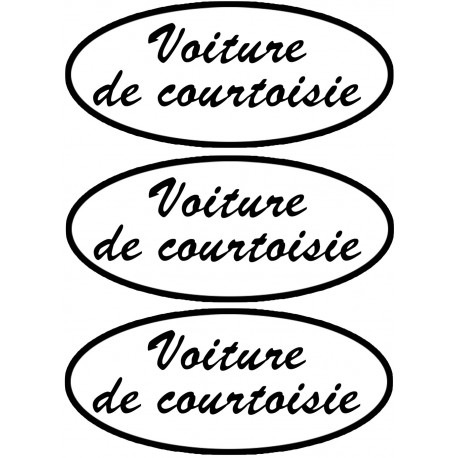 voiture de courtoisie - 3 stickers de 20x9cm - Autocollant(sticker)