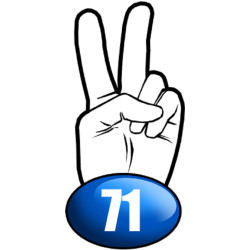 salut de motard département 71 (15x7,2cm) - Sticker/autocollant