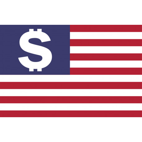 drapeau US dollar - 15x9.7cm - Autocollant(sticker)