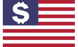 drapeau US dollar - 10x6.5cm - Autocollant(sticker)