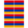 Drapeau Arménie - 8 stickers - 9.5 x 6.3 cm - Autocollant(sticker)