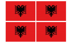 Drapeau Albanie - 4 stickers - 9.5 x 6.3 cm - Autocollant(sticker)