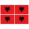 Drapeau Albanie - 4 stickers - 9.5 x 6.3 cm - Sticker/autocollant