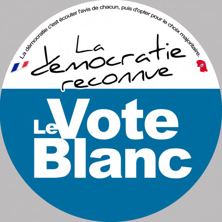 Démocratie le vote blanc - 15cm - Autocollant(sticker)