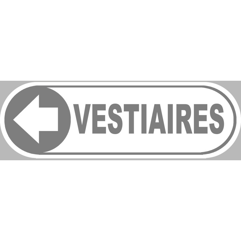 Vestiaires blanc flèche gauche - 20x6.6cm - Sticker/autocollant