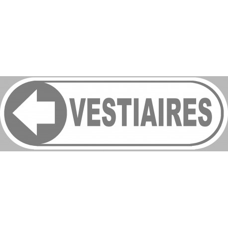 Vestiaires blanc flèche gauche - 20x6.6cm - Autocollant(sticker)