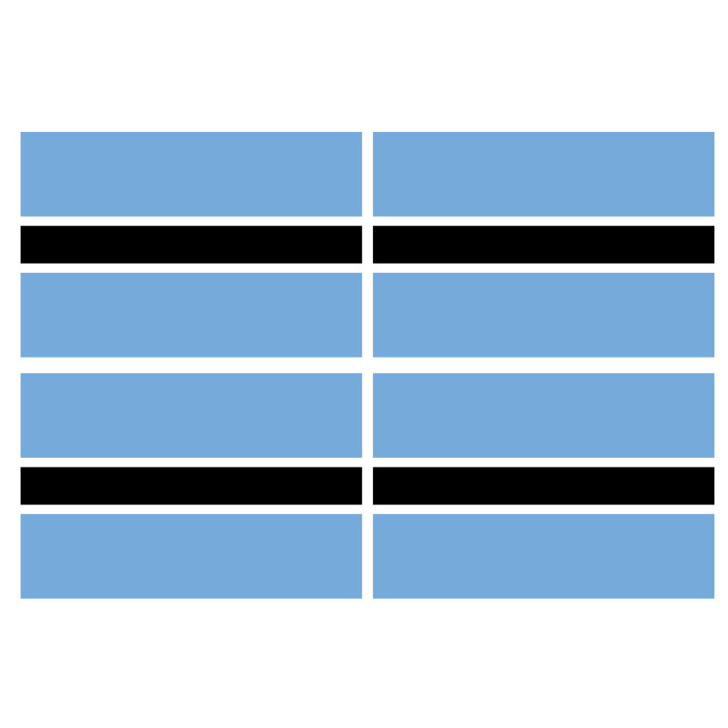 Drapeau Botswana - 4 stickers - 9.5 x 6.3 cm - Sticker/autocollant