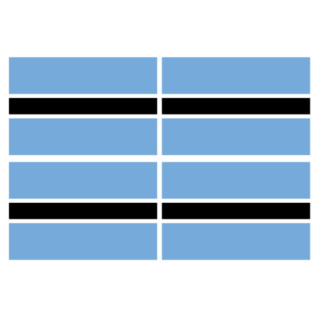 Drapeau Botswana - 4 stickers - 9.5 x 6.3 cm - Sticker/autocollant