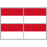 Drapeau Monaco - 4 stickers - 9.5 x 6.3 cm - Sticker/autocollant