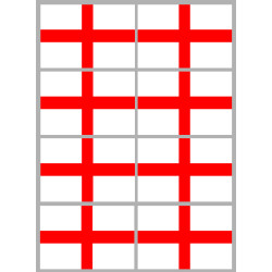 Drapeau Angleterre - 8 stickers - 9.5 x 6.3 cm - Sticker/autocollant