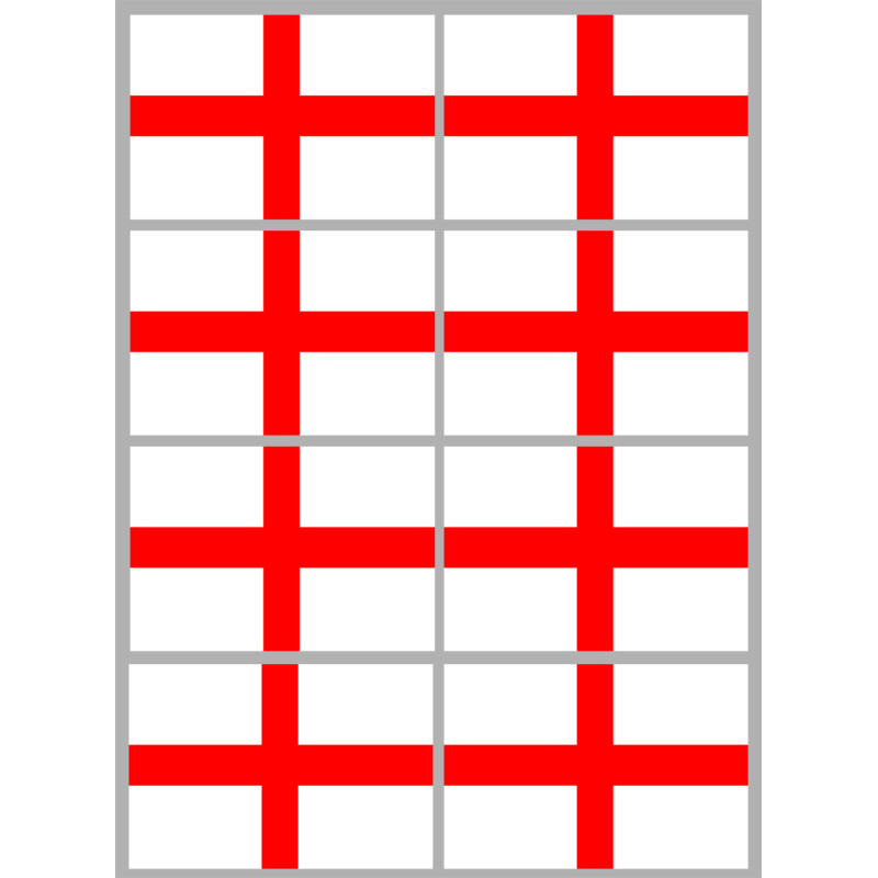 Drapeau Angleterre - 8 stickers - 9.5 x 6.3 cm - Sticker/autocollant