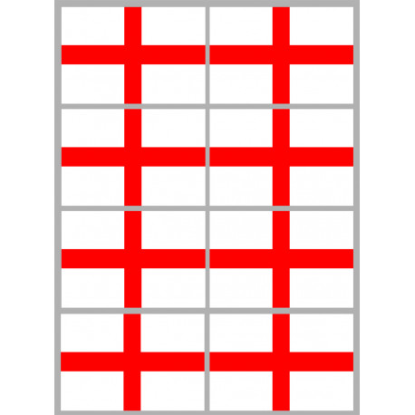 Drapeau Anglais - 8 stickers - 9.5 x 6.3 cm - Autocollant(sticker)