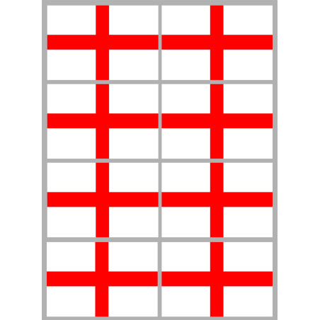 Drapeau Angleterre - 8 stickers - 9.5 x 6.3 cm - Sticker/autocollant