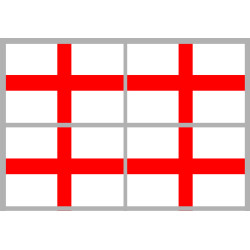 Drapeau Angleterre - 4 stickers - 9.5 x 6.3 cm - Sticker/autocollant