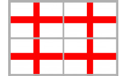 Drapeau Angleterre - 4 stickers - 9.5 x 6.3 cm - Autocollant(sticker)