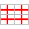 Drapeau Angleterre - 4 stickers - 9.5 x 6.3 cm - Sticker/autocollant