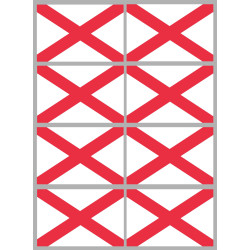 Drapeau Irlande du Nord - 8 stickers - 9.5 x 6.3 cm - Sticker/autocoll