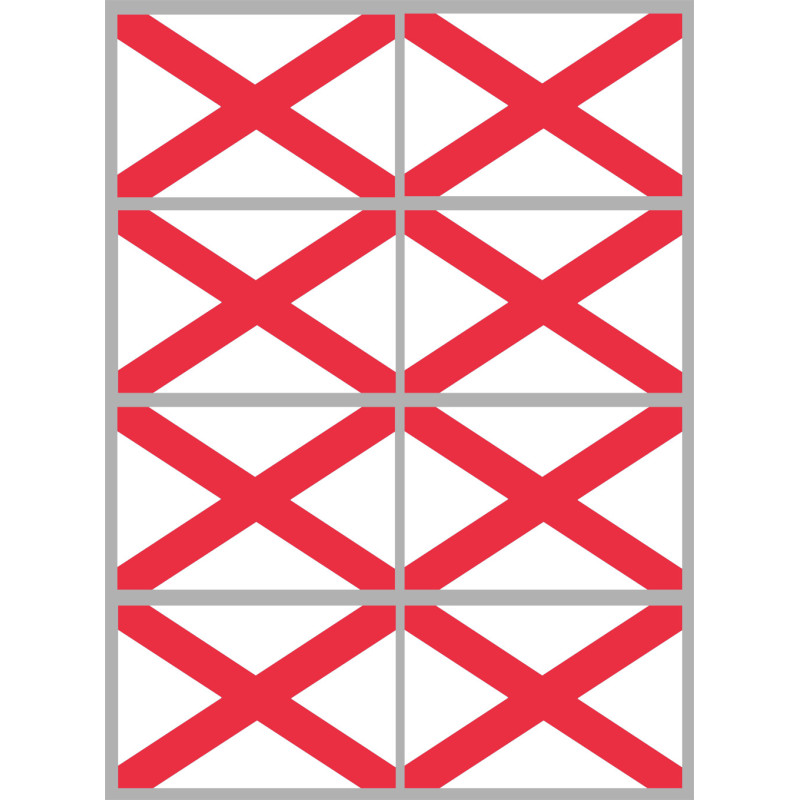 Drapeau Irlande du Nord - 8 stickers - 9.5 x 6.3 cm - Sticker/autocoll