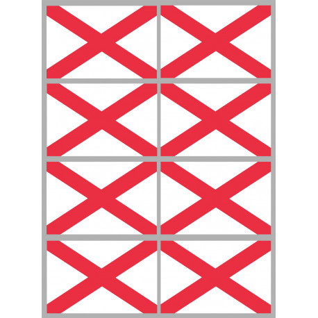 Drapeau Irlande du Nord - 8 stickers - 9.5 x 6.3 cm - Autocollant(sticker)