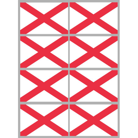 Drapeau Irlande du Nord - 8 stickers - 9.5 x 6.3 cm - Sticker/autocoll