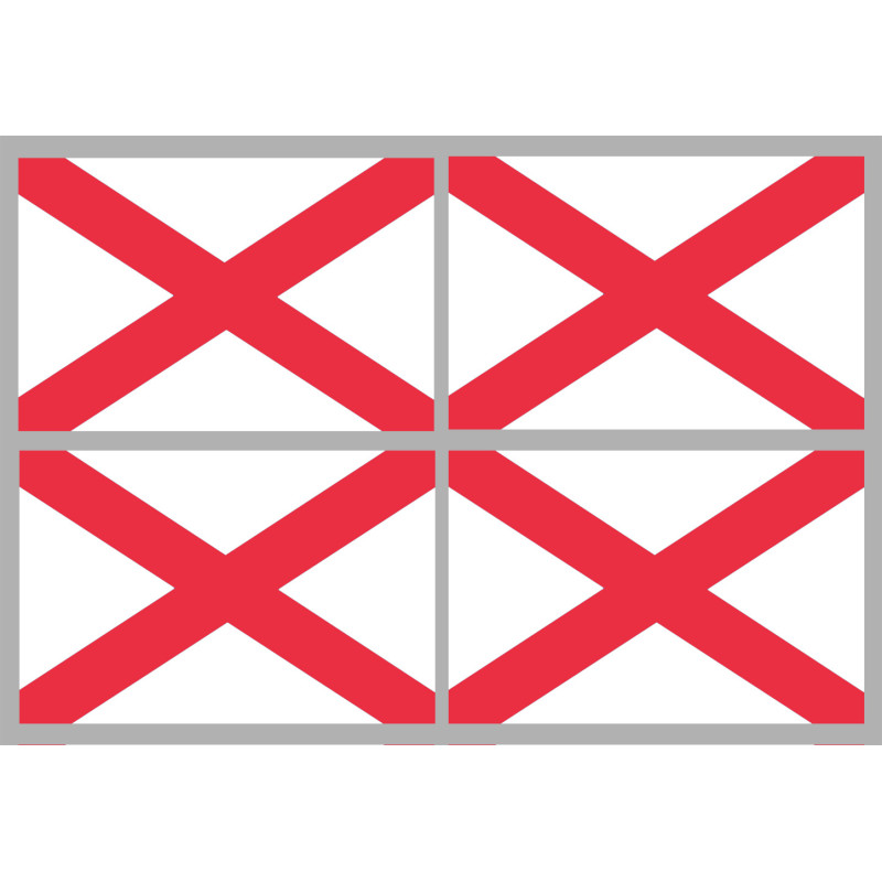 Drapeau Irlande du Nord - 4 stickers - 9.5 x 6.3 cm - Sticker/autocoll