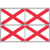 Drapeau Irlande du Nord - 4 stickers - 9.5 x 6.3 cm - Sticker/autocoll
