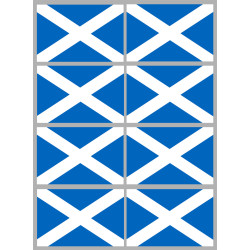 Drapeau Ecosse - 8 stickers - 9.5 x 6.3 cm - Sticker/autocollant