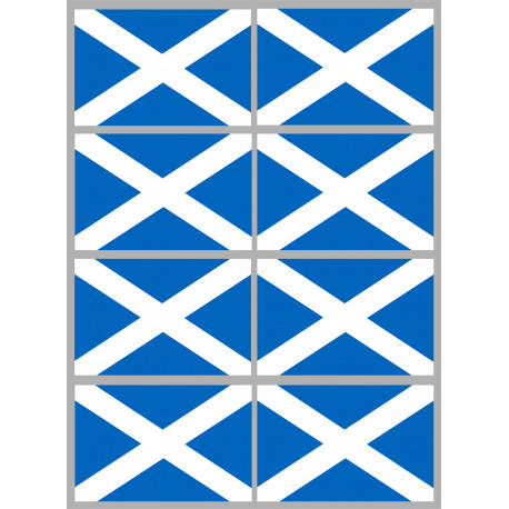 Drapeau Ecosse - 8 stickers - 9.5 x 6.3 cm - Autocollant(sticker)