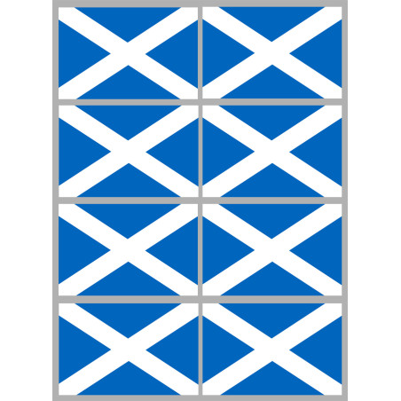 Drapeau Ecosse - 8 stickers - 9.5 x 6.3 cm - Sticker/autocollant