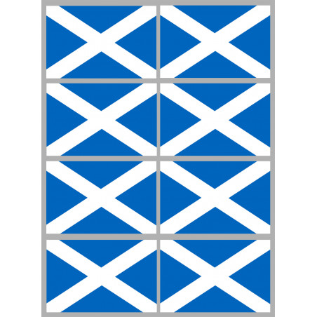 Drapeau Ecosse - 8 stickers - 9.5 x 6.3 cm - Autocollant(sticker)