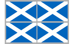 Drapeau Ecosse - 4 stickers - 9.5 x 6.3 cm - Autocollant(sticker)