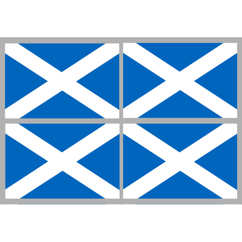 Drapeau Ecosse - 4 stickers - 9.5 x 6.3 cm - Sticker/autocollant