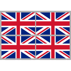drapeau Grande Bretagne - 4 stickers - 9.5 x 6.3 cm - Sticker/autocoll