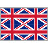 drapeau Grande Bretagne - 4 stickers - 9.5 x 6.3 cm - Autocollant(sticker)