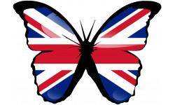 effet papillon Grande Bretagne - 15x7cm - Autocollant(sticker)
