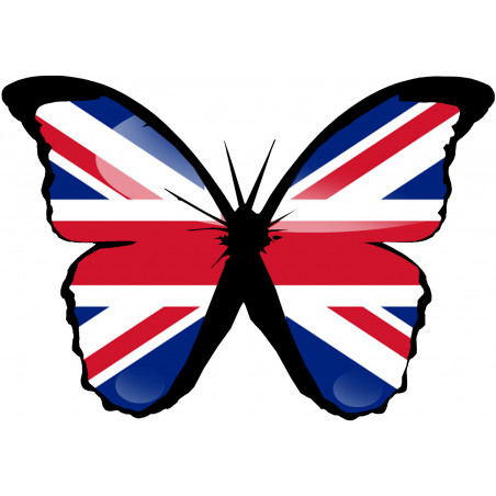 effet papillon Grande Bretagne - 15x7cm - Autocollant(sticker)