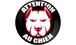 ATTENTION AU CHIEN - 5cm - Autocollant(sticker)