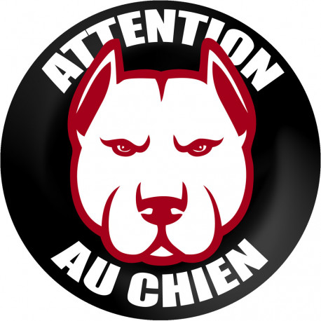 ATTENTION AU CHIEN - 5cm - Autocollant(sticker)