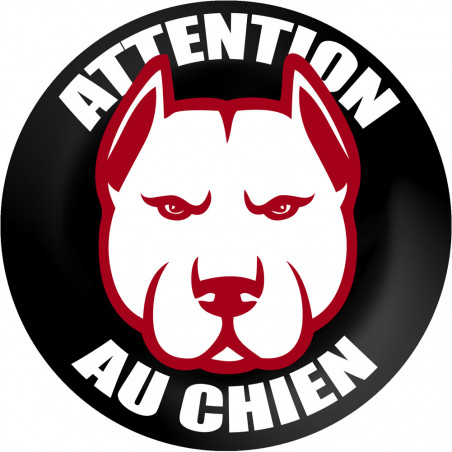 ATTENTION AU CHIEN - 9cm - Autocollant(sticker)