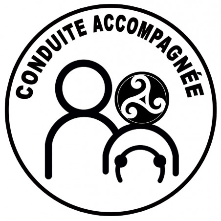 conduite accompagnée Bretagne triskel - 15cm - Autocollant(sticker)