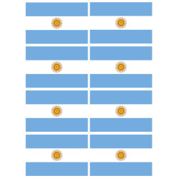 Drapeau Argentine - 8 stickers - 9.5 x 6.3 cm - Sticker/autocollant