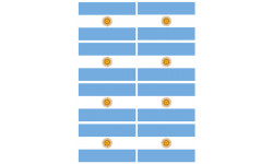 Drapeau Argentine - 8 stickers - 9.5 x 6.3 cm - Autocollant(sticker)