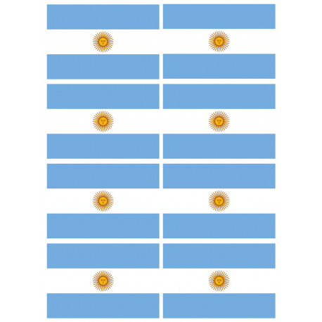 Drapeau Argentine - 8 stickers - 9.5 x 6.3 cm - Autocollant(sticker)