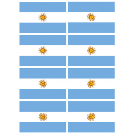 Drapeau Argentine - 8 stickers - 9.5 x 6.3 cm - Autocollant(sticker)