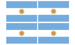 Drapeau Argentine - 4 stickers - 9.5 x 6.3 cm - Autocollant(sticker)