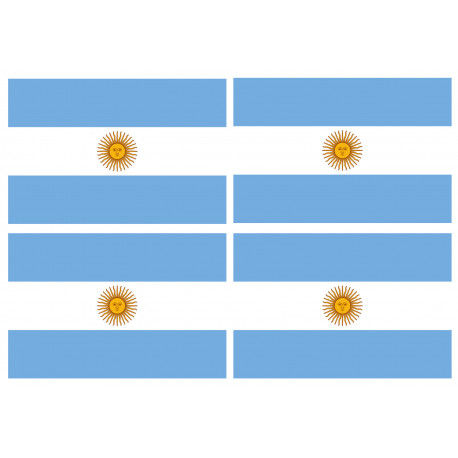 Drapeau Argentine - 4 stickers - 9.5 x 6.3 cm - Autocollant(sticker)